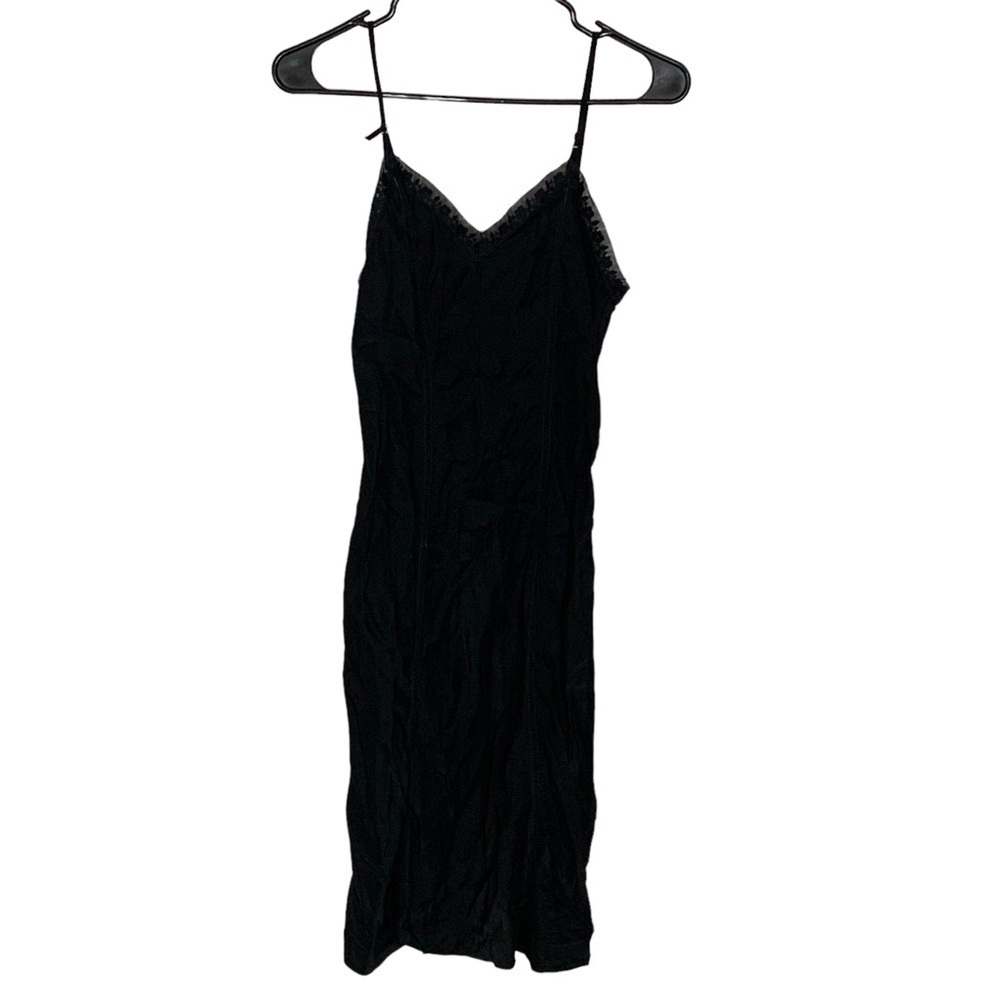 Vintage Slip Dress Lingerie Black Lace Detail Skylon Size 12 - Picture 3 of 5